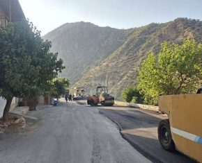 آسفالت معابر شهر باینگان
