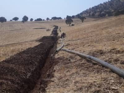 خط انتقال آب مجتمع آبرسانی مامیشان ثلاث باباجانی