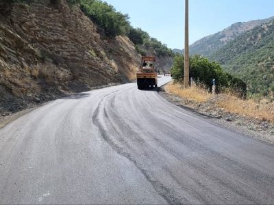 روکش آسفالت جاده باینگان