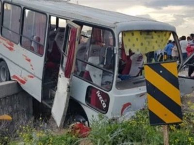 سانحه رانندگی برای مینی بوس حامل دانشجویان در جوانرود