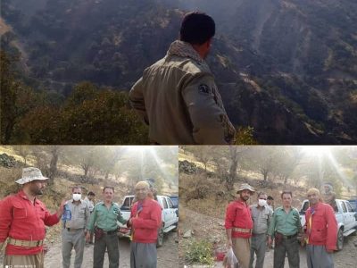 مهار حریق در منطقه حفاظت شده بوزین و مره خیل باینگان