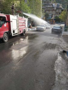 ادامه عملیات ضد عفونی و گند زدائی در شهر باینگان
