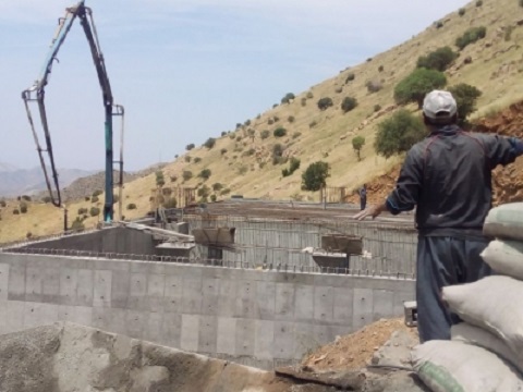 پیشرفت ۷۲ درصدی احداث مخازن پروژه آبرسانی به مجتمع نروی شهرستان پاوه