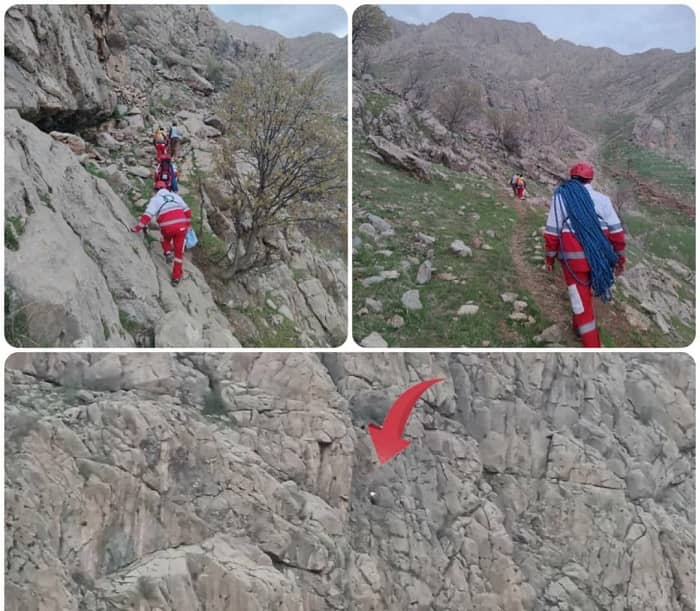 نجات یک کوهنورد در ارتفاعات نودشه